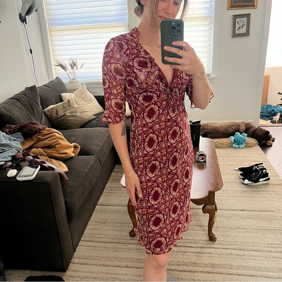 Vintage 90s y2k sheer v neck midi dress - Picture 5 of 7